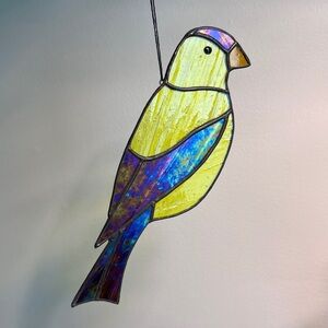 8” Stained glass bird sun catcher